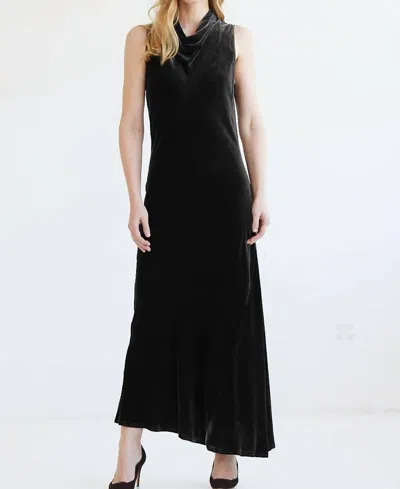Shop Go By Go Silk Go Velvet Jet Set Dress In Washed Black