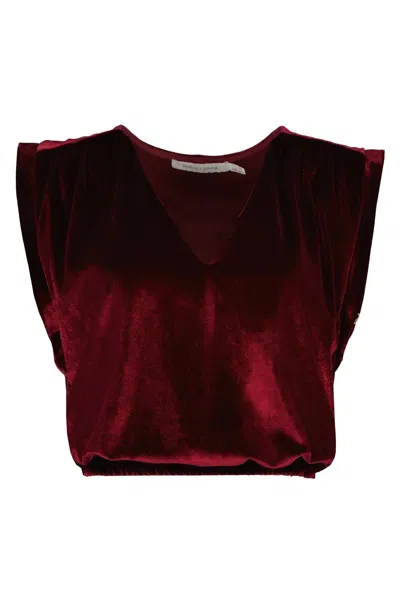 Shop Bishop + Young The Simone Top In Red Velvet In Multi