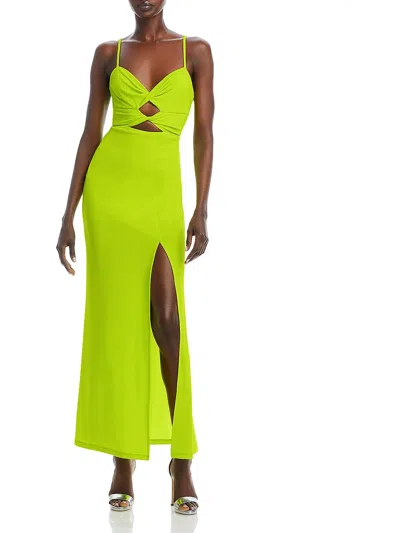 Shop Bcbgmaxazria Womens Jersey Cut-out Evening Dress In Green