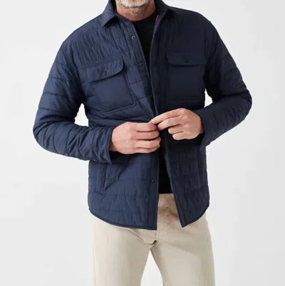 Shop Faherty Atmosphere Shirt Jacket In Navy In Blue