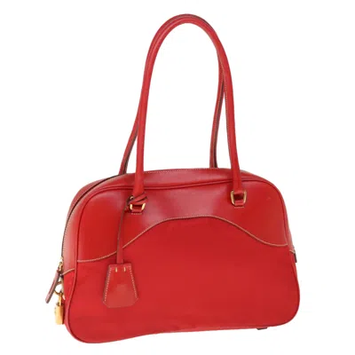 Shop Prada Bowling Synthetic Shoulder Bag () In Red
