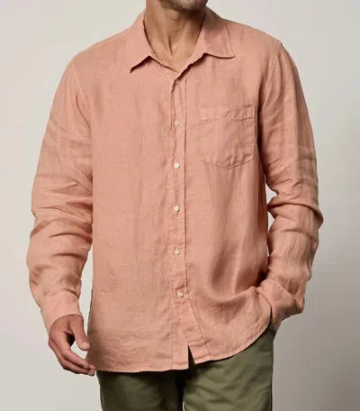 Velvet By Graham & Spencer Benton Long Sleeve Button Shirt In Bronze In Gold