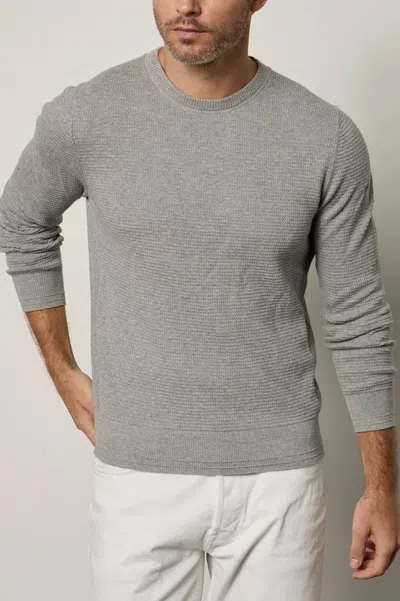 Shop Velvet By Graham & Spencer Ace Thermal Crew Shirt In Heather Grey