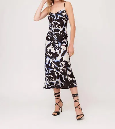 Shop Fifteen Twenty Bias Cut Midi Dress In Shadow Leaf Print In Multi