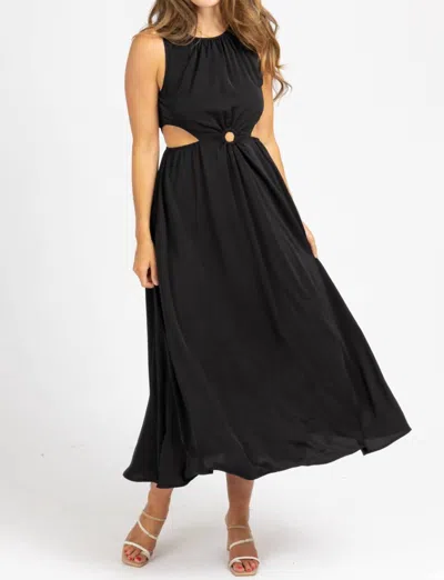 Shop Style U O-ring Open Side Midi Dress In Black