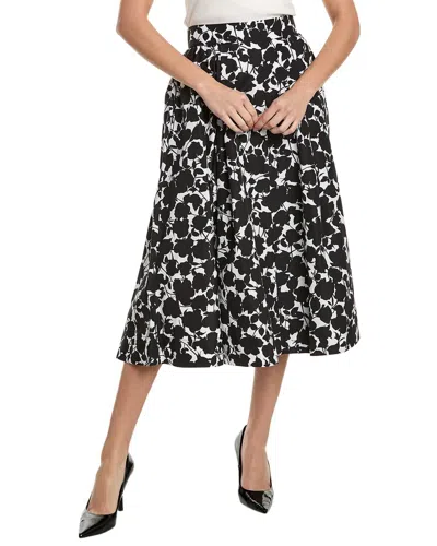Shop Michael Kors Silk-blend Circle Skirt In Black