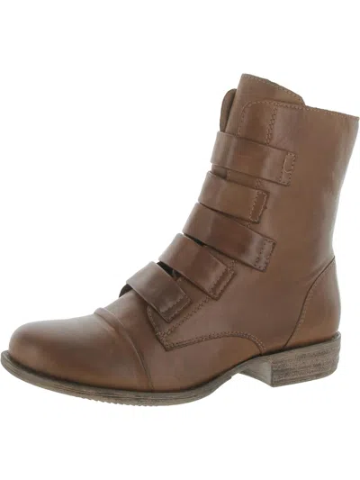 Shop Miz Mooz Leighton Womens Leather Round Toe Booties In Brown