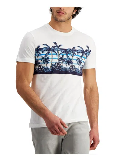 Shop Club Room Mens Crewneck Graphic Graphic T-shirt In White