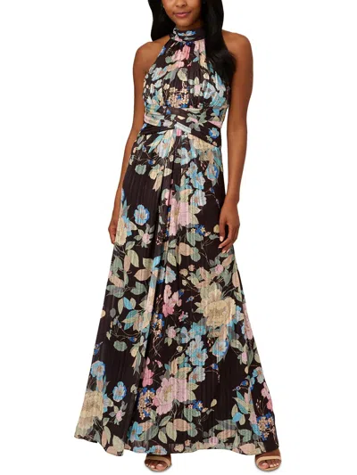 Shop Adrianna Papell Womens Chiffon Floral Maxi Dress In Multi