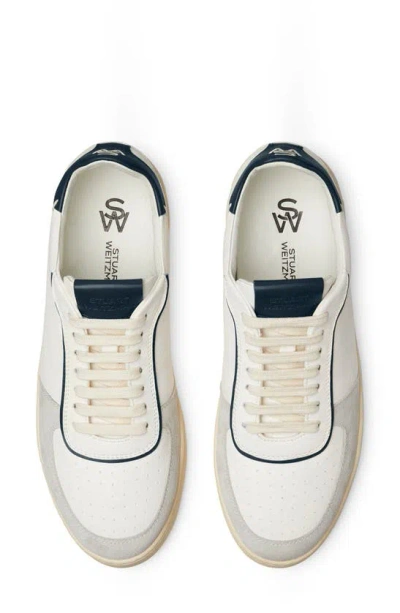 Shop Stuart Weitzman Sw Courtside Sneaker In Light Grey/ White/ Nice Blue