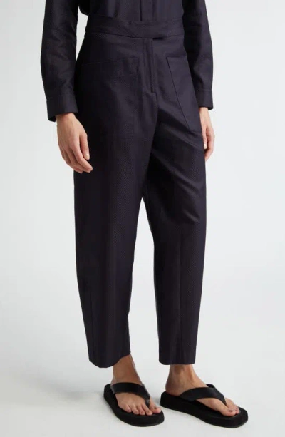 Shop Partow Crosby Cotton Jacquard Crop Pants In Black