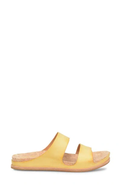 Shop Kork-ease Tutsi Slide Sandal In Yellow Leather