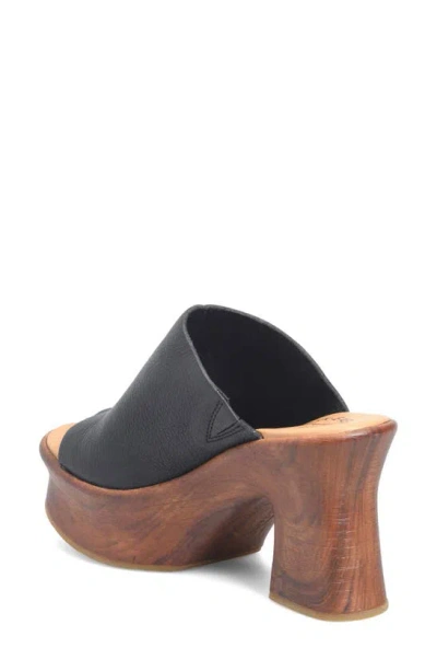 Shop Kork-ease Cassia Block Heel Platform Sandal In Black Leather