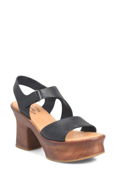Shop Kork-ease Cantal Slingback Platform Sandal In Black Leather
