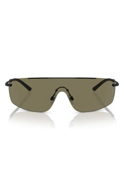 Shop Oliver Peoples Roger Federer 138mm Rimless Shield Sunglasses In Matte Black