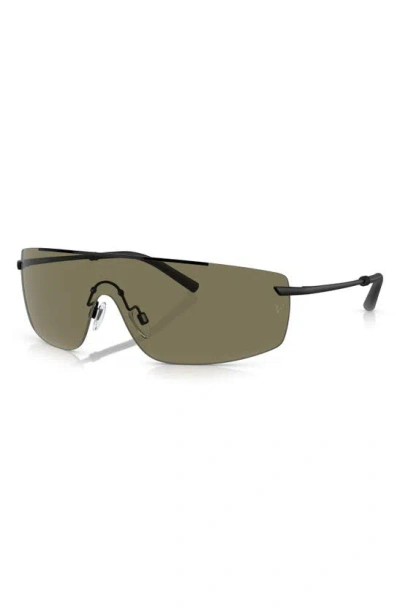 Shop Oliver Peoples Roger Federer 138mm Rimless Shield Sunglasses In Matte Black