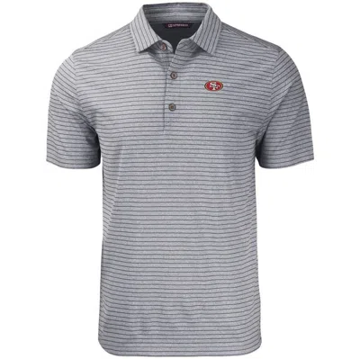 Shop Cutter & Buck Heather Black San Francisco 49ers  Forge Eco Heathered Stripe Stretch Recycled Polo