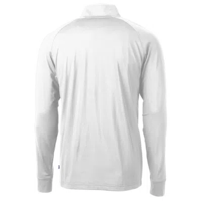 Shop Cutter & Buck White New England Patriots Adapt Eco Knit Stretch Recycled Quarter-zip Throwback Pullo