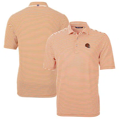 Shop Cutter & Buck Orange Cincinnati Bengals Helmet Virtue Eco Pique Stripe Recycled Polo