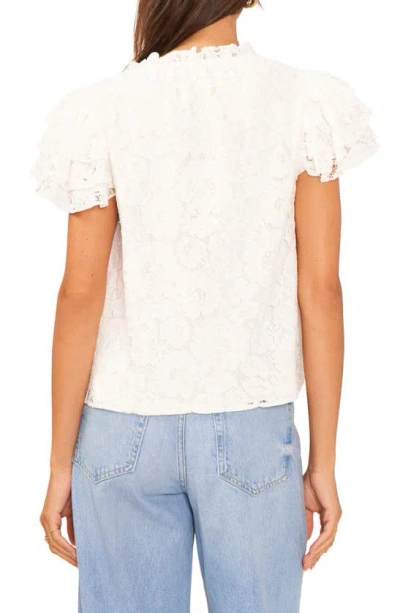 Shop 1.state Flutter Sleeve Lace Top In New Ivory