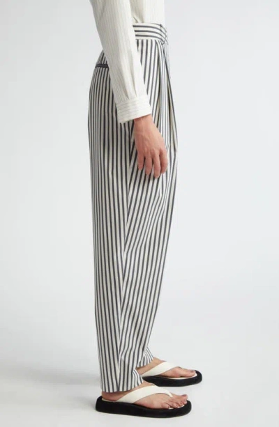 Shop Partow Bacall Stripe Cotton Pants In Black Stripe