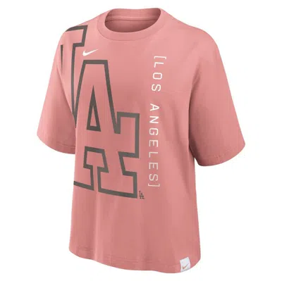Shop Nike Pink Los Angeles Dodgers Statement Boxy T-shirt