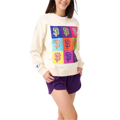 Shop Terez Cream San Francisco Giants Classic Oversized Pullover Sweatshirt