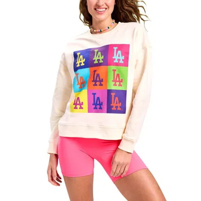 Shop Terez Cream Los Angeles Dodgers Classic Oversized Pullover Sweatshirt