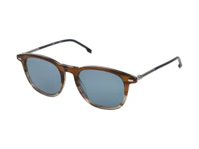 Shop Hugo Boss Sunglasses In Brown Horn