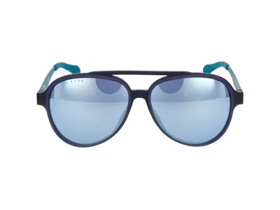 Shop Hugo Boss Sunglasses In Matte Blue
