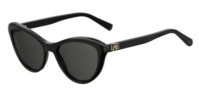Shop Moschino Love Sunglasses In Black