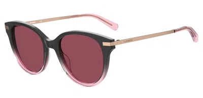 Shop Moschino Love Sunglasses In Black Pink
