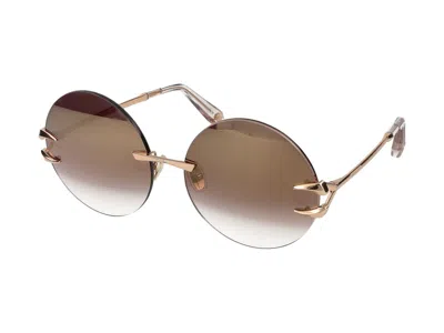 Shop Roberto Cavalli Sunglasses In Gold Coppered Glossy