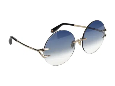Shop Roberto Cavalli Sunglasses In Glossy Clear Gold