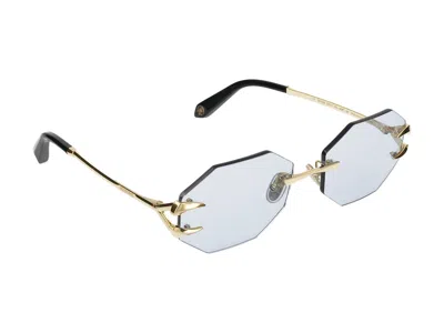 Shop Roberto Cavalli Sunglasses In Polished Yellow Gold