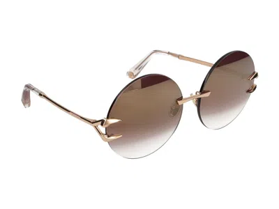 Shop Roberto Cavalli Sunglasses In Gold Coppered Glossy