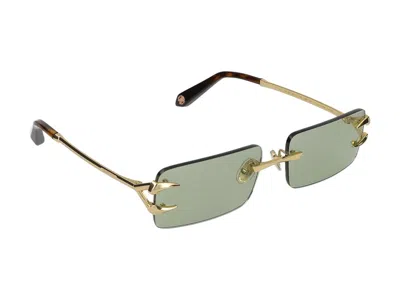 Shop Roberto Cavalli Sunglasses In Polished Yellow Gold