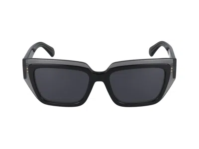 Shop Ferragamo Salvatore  Sunglasses In Transparent Grey/black