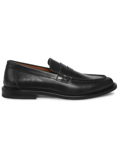 Shop Common Projects Men's Leather Penny Loafers In Black