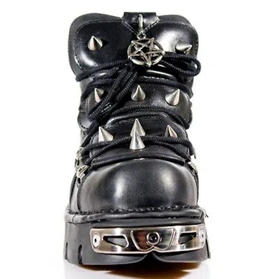 Pre-owned New Rock Rock Boots Unisex Punk Gothic Stiefel - Style 110 S1 Schwarz