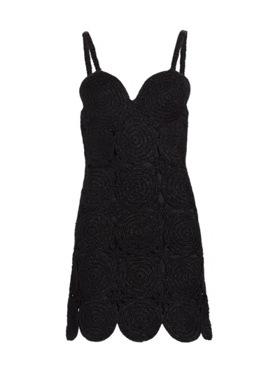 Shop Simon Miller Women's Crochet Sleeveless Minidress In Black