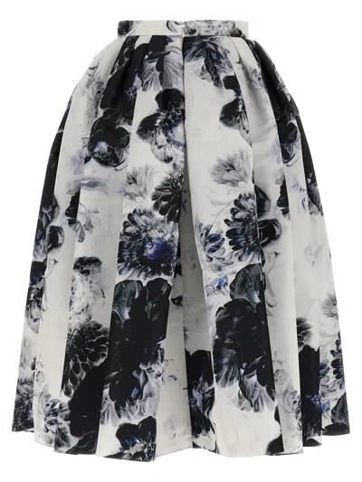 Shop Alexander Mcqueen 'chiaroscuro' Skirt In Multicolor