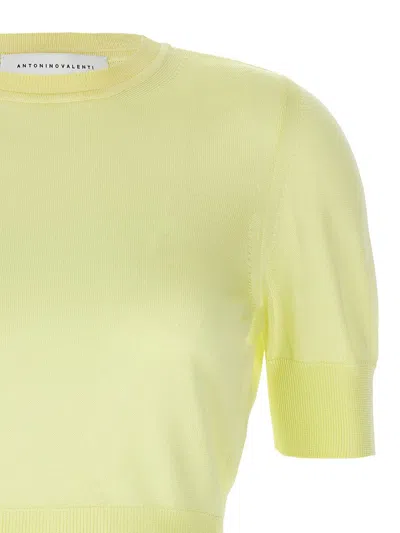 Shop Antonino Valenti 'art Card' Crop Sweater In Yellow