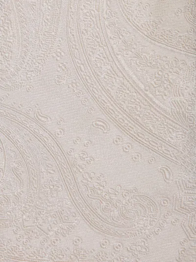 Brunello Cucinelli Jacquard Micro-pattern Cream Tie In White