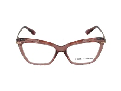 Shop Dolce & Gabbana Eyeglasses In Transparent Pink