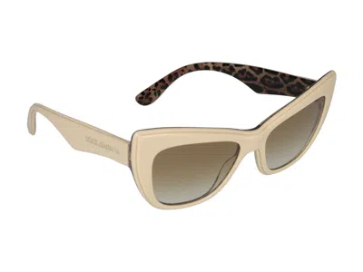 Shop Dolce & Gabbana Sunglasses In White Leo