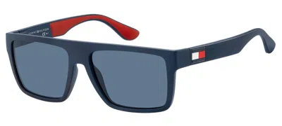 Shop Tommy Hilfiger Sunglasses In Matte Blue Blue