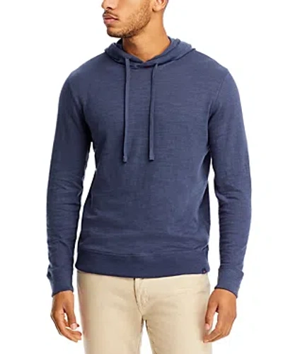 Shop Faherty Slub Cotton Hoodie In Blue Night