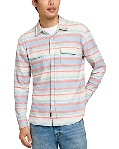 Shop Faherty Legend Textured Shirt In Coral Reef