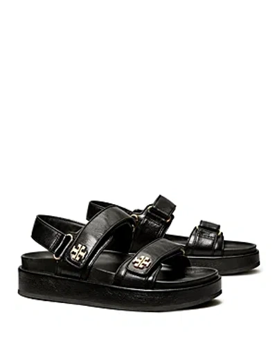 Tory Burch Kira Leather Dual-band Sport Sandals In Perfect Black